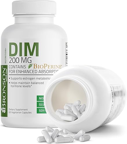 Miniatura 5 de Bronson Suplemento DIM de 200 mg de diindolimetano con BioPerine para una absorción mejorada, metabolismo de estrógeno y mantiene niveles hormonales