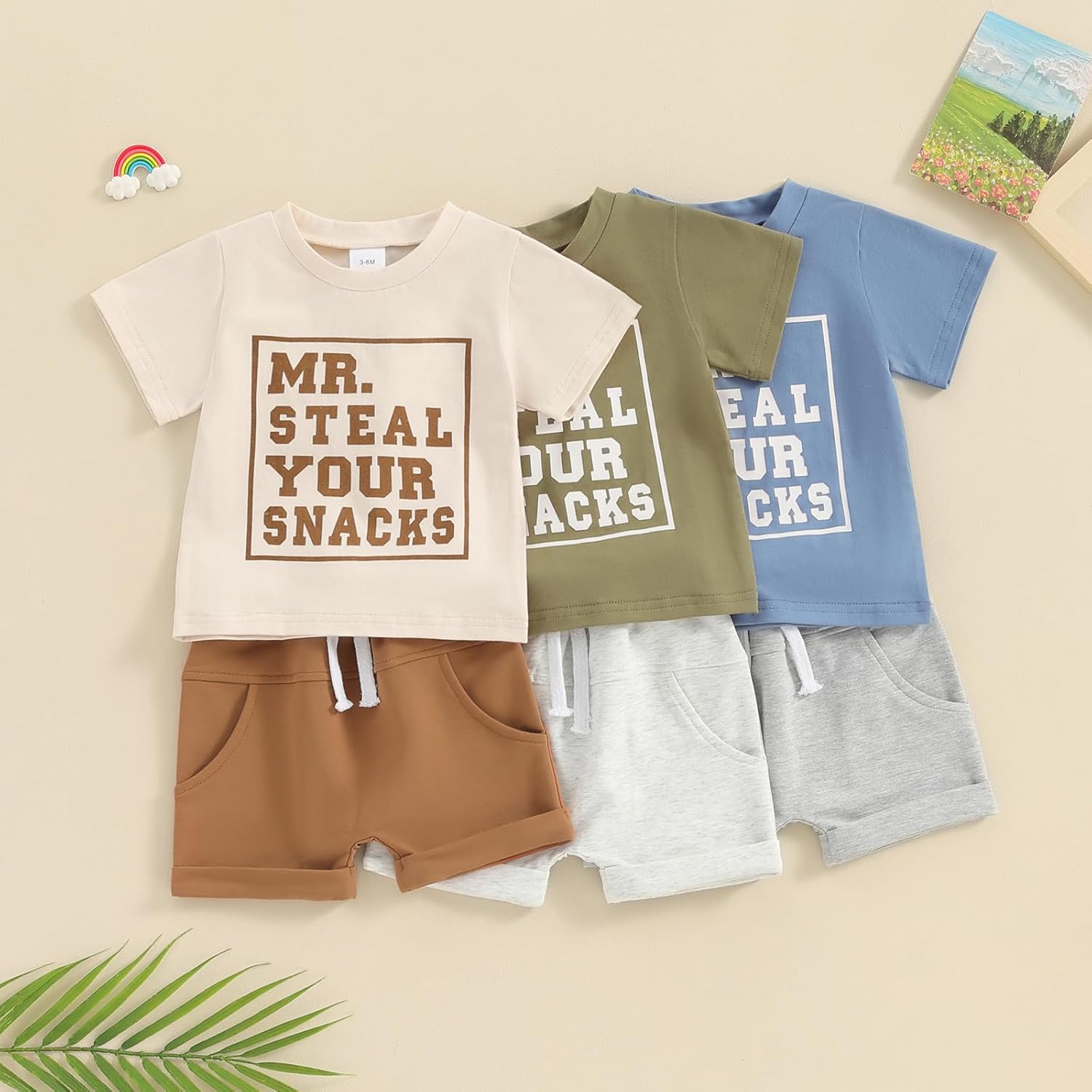 Toddler Baby Boy Clothes Summer Funny Letter Print Shirts Top Solid Pocket Shorts 2PC Sets Kids Casual Outfits - Image 7