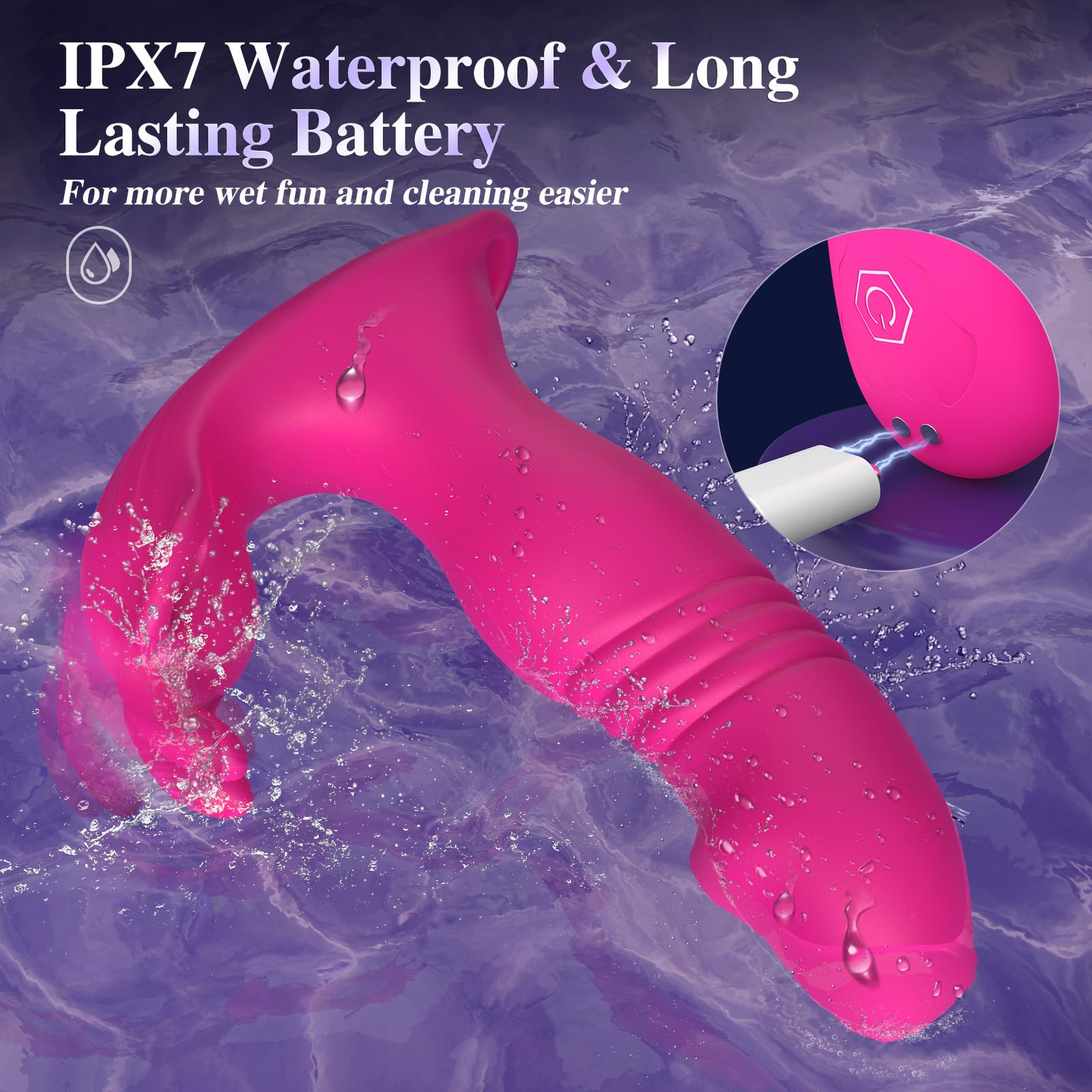 Wearable Vibrator for Women Sex Toys - 3IN1 App Remote Control Vibrator Wearable, Adult Toys with 9 Bunny Vibrators & 9 Thrusting Dildos Vibrater Sex Toy: S1-ROSE RED