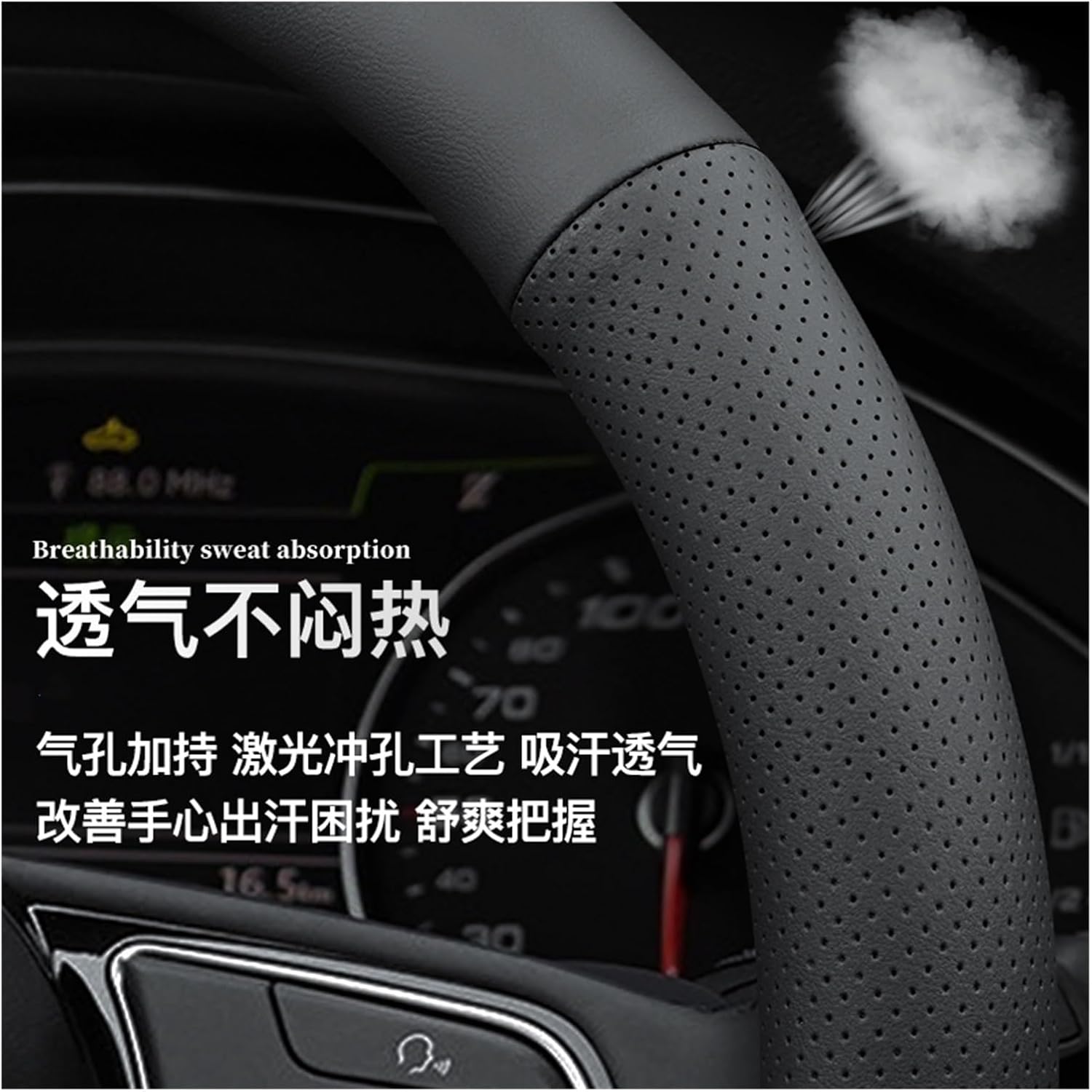 Car Steering Wheel Cover for Renault Car Steering Wheel Cover Leather Car Accessories Wear-Resistant and Durable (Color : 2#)
