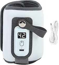 Aquecimento Portátil de Mamadeira para Viajar, Leite de bebê Aquecedor de Leite Rápido que Quente Com 5 Configurações de Temperatura Ajustável, LCD Desarrata o Leite de Leite