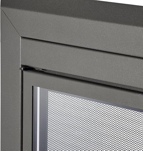 Miniatura 8 de UniFlame - Logan - Puertas de chimenea estilo gabinete con vidrio templado ahumado (color plomizo, tamaño grande - se adapta a aperturas de 36 a 43