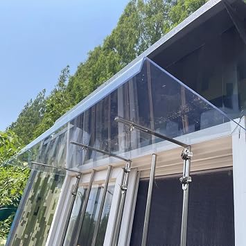 Invisible Window Awning Sun Shade Shelter,Modern Polycarbonate Front Door Canopy,Uv Rain Snow Protection Door Awning,Transparent Polycarbonate Cover Outdoor Canopy 12"x12"