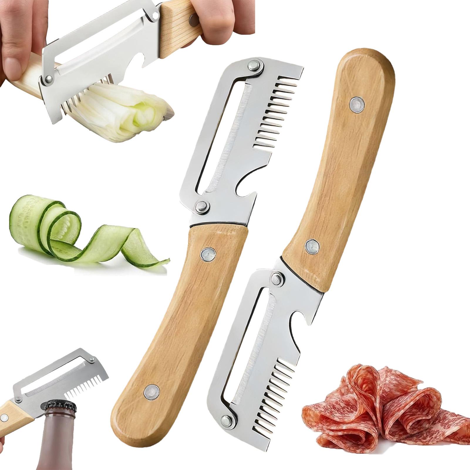 Amazon | 2個多機能野菜皮むき器 ステンレス 栓抜き 芽取り 千切り 食