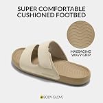BODY GLOVE Women’s Double Strap Comfort Slides – Adjustable Cushion Sandals for Indoor Outdoor Use, Arch Support, Anti-Slip Cloud Sole