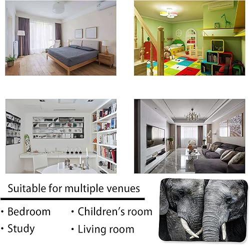 Miniatura 6 de Alfombra de esponja lavable para niños y niñas, dormitorio, sala de estar, elefante, familia de animales salvajes africanos, hermoso elefante,