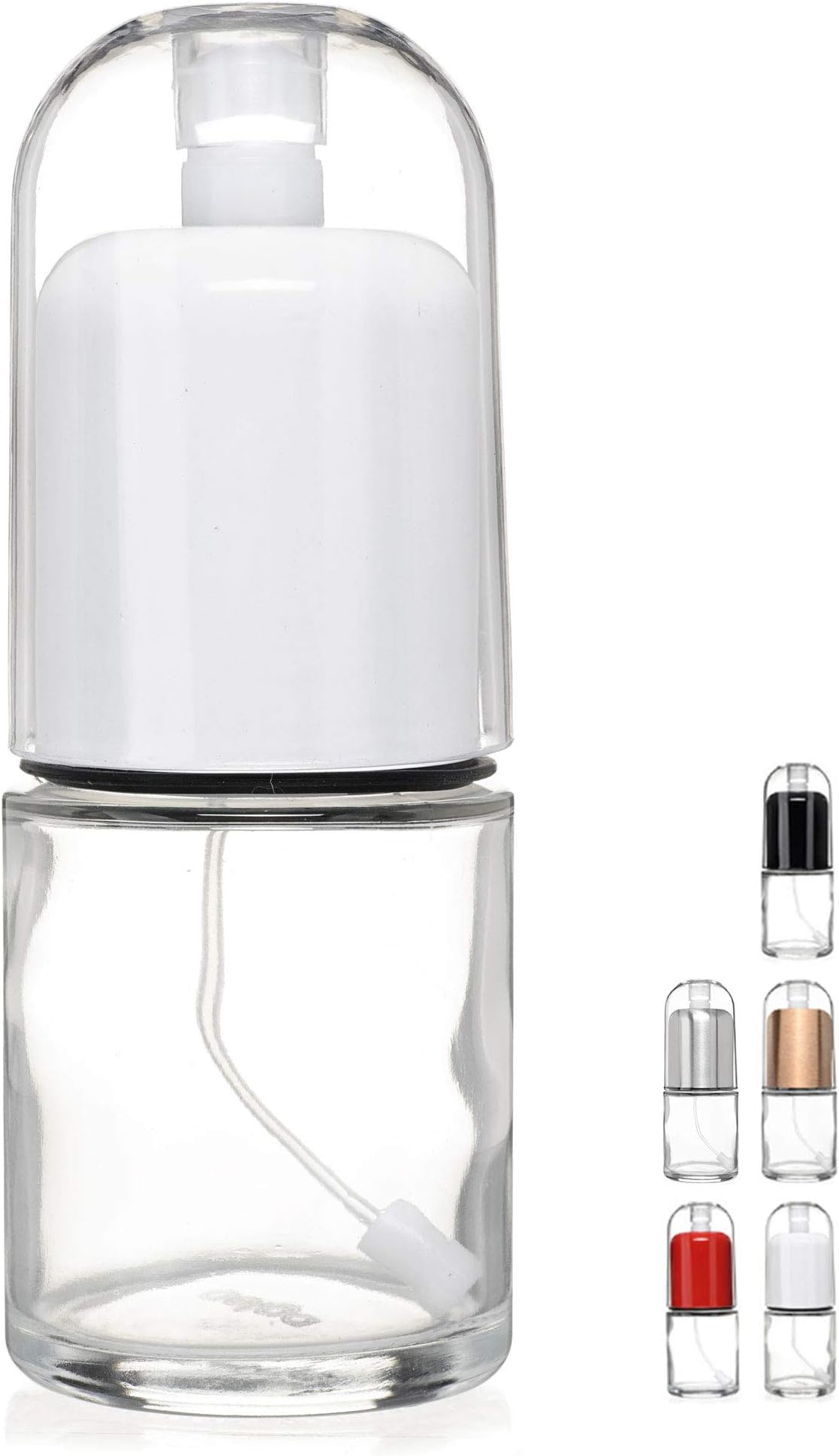 Premium Olive Oil Mister and Cooking Sprayer with Clog-Free Filter and Glass Bottle by CHEFVANTAGE - White