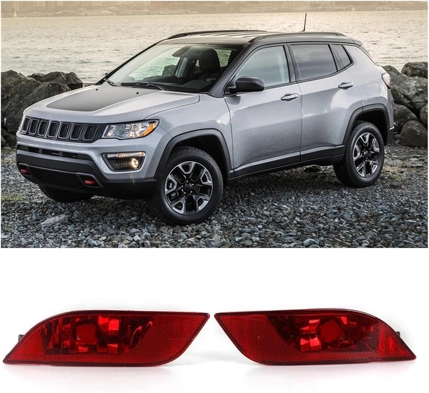 Car Rear Bumper Taillight Reflector Light Signal Light Bumper Reflector Brake Light | Compatible With Jeep Compass 2017 2018 2019(Right)