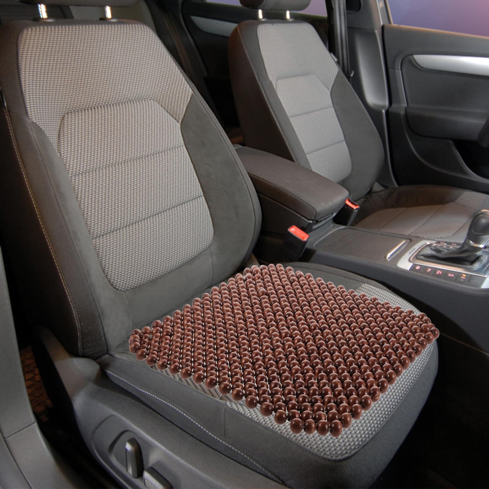 Healvian Cuscino e Comfort Durante la Guida in Legno per Sedile Auto Quadrato Design Moderno e Sofisticato Facile da Installare per Vacanze Estive