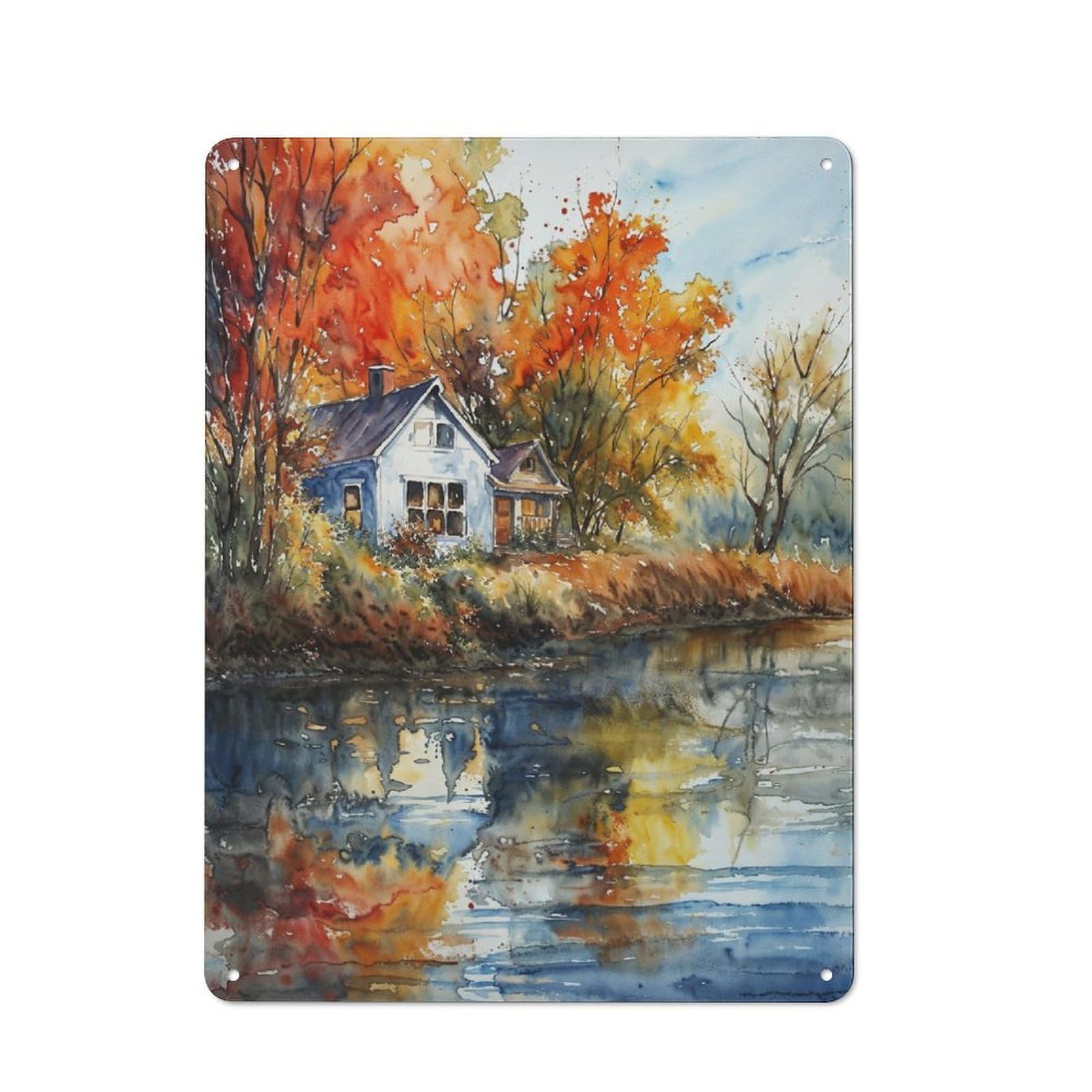 Junmoney Rustic Autumn Vintage Tin Wall Plaque 40X30cm For Workshop Wall, A Decorative Christmas Gift For Makers And Diy Enthusiasts