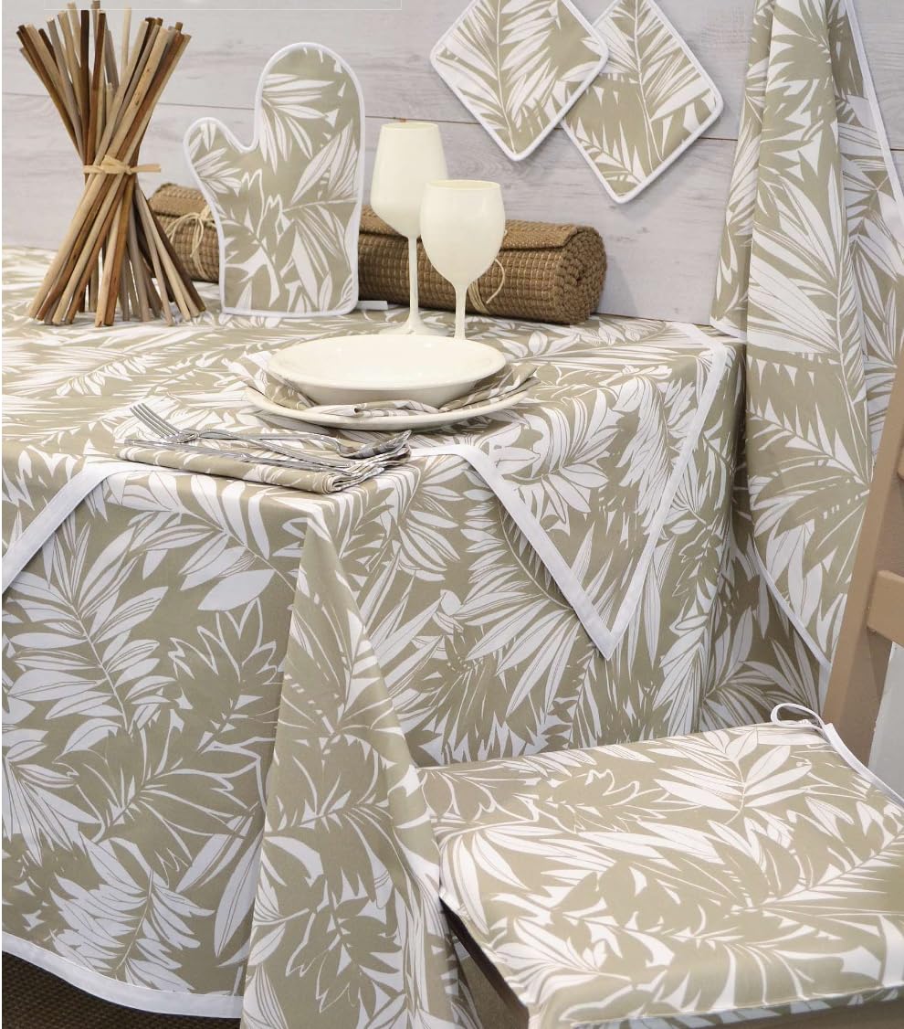 Nappe de cuisine 8 personnes en pur coton mercerisé 100% (cm 150x230-8 Personnes) (TOKYO)