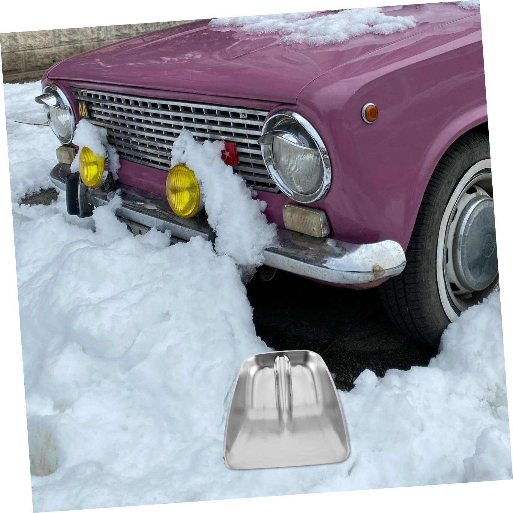 PartyKindom Testa Pala da Neve in Acciaio Inox Spesso per Rimozione Neve e Gestione Cereali, Facile Installazione ed Ergonomicamente Progettata per Uso Esterno