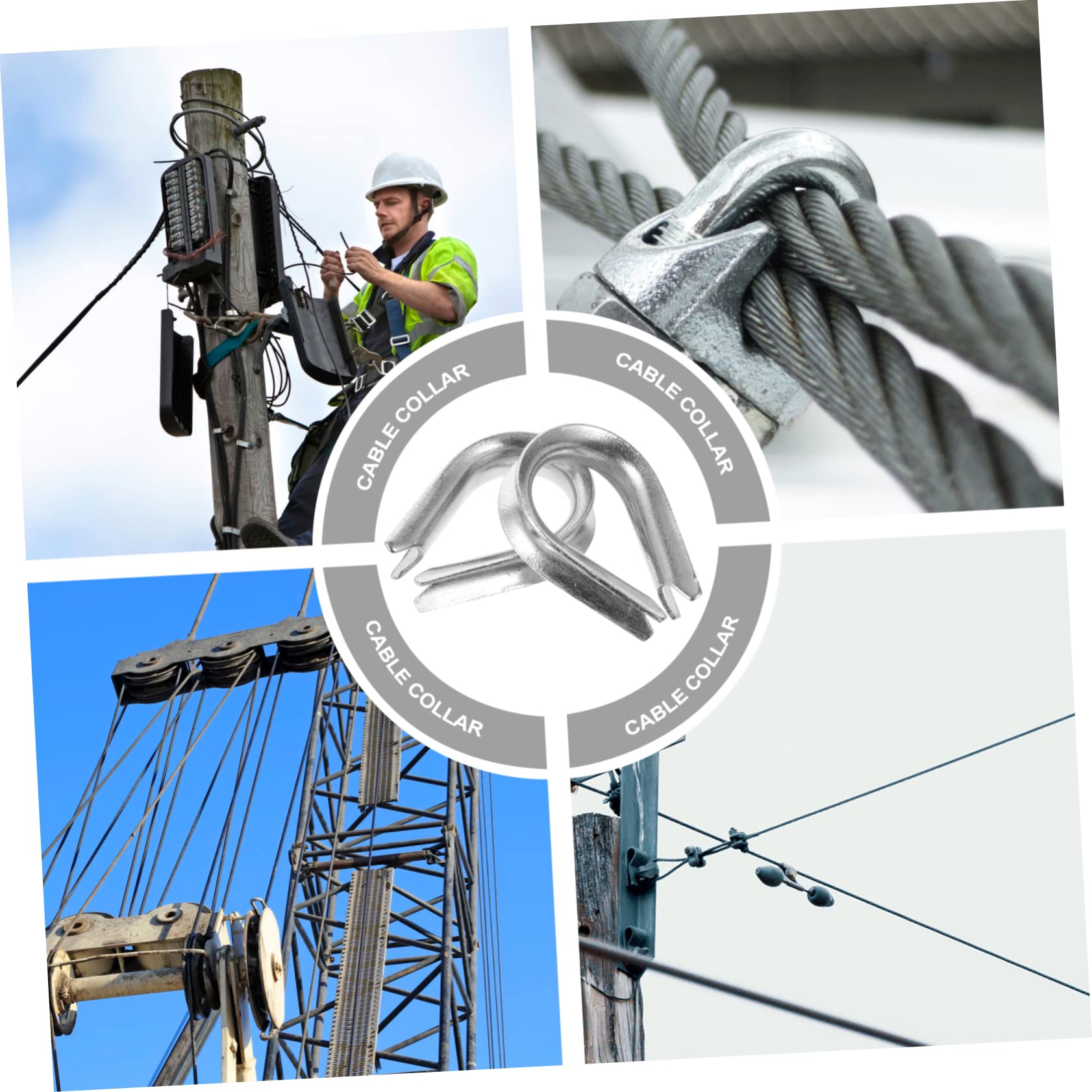 NAMOARLY Stainless Cable Thimble Rigging Set Wire Rope Cable Thimbles Cable Fixing Workpiece Wire Ferrules