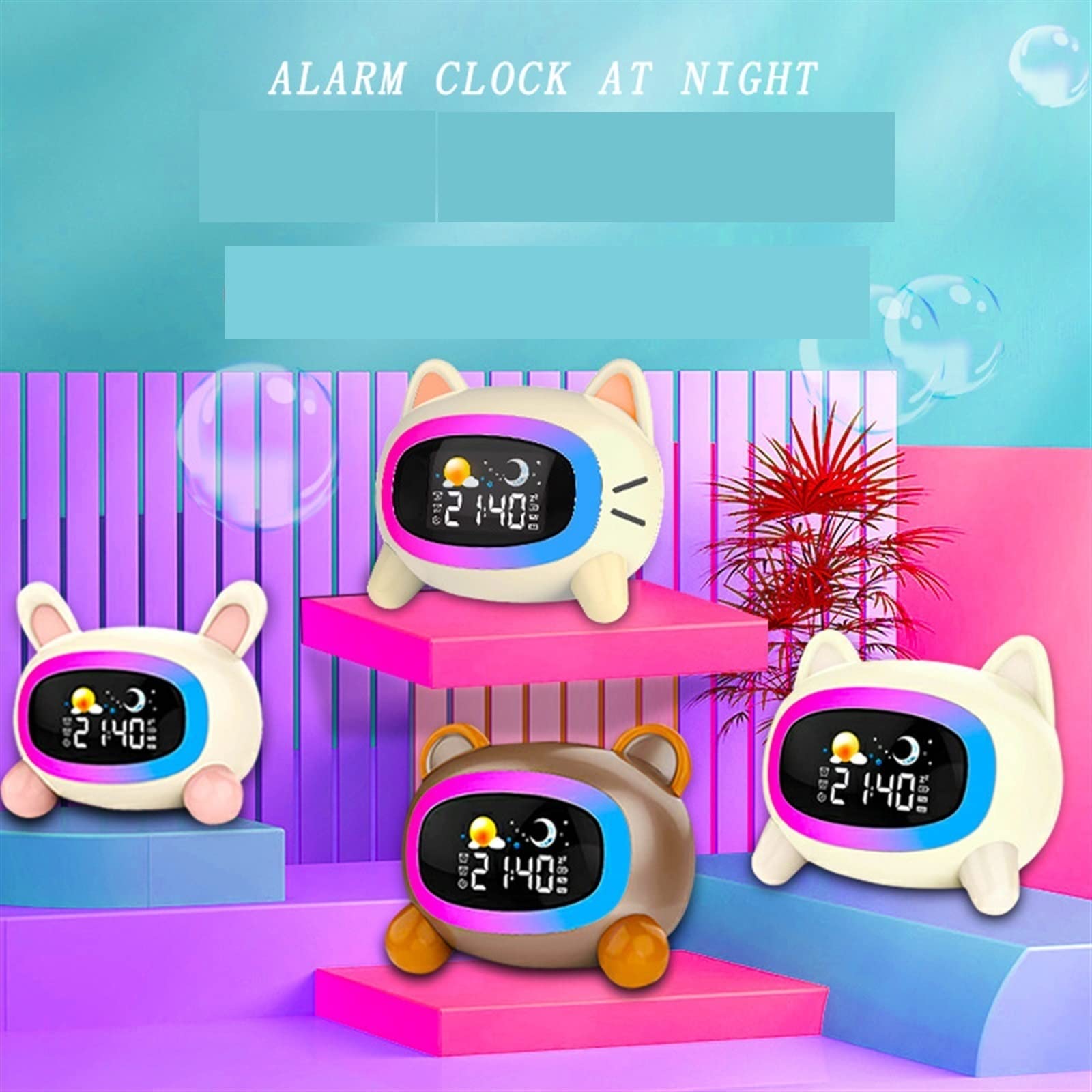 Budzik dziecięcy budzik, maluch Ok to Wake Clock z dźwiękiem i treningiem snu, lampki nocne dla małych dzieci, chłopców, dziewcząt, nastolatków, sypialni, inteligentnie uczonych