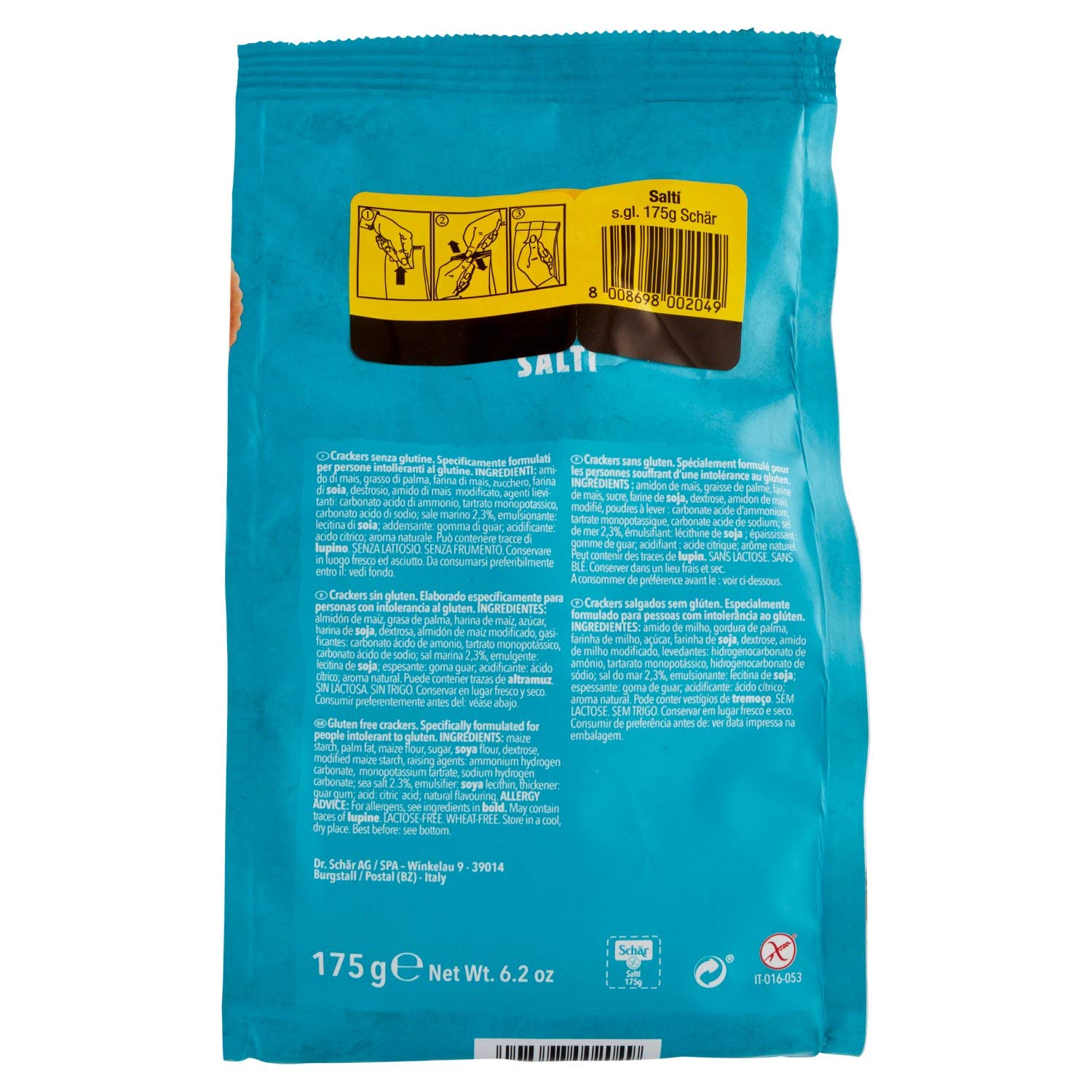 Dr. Schar Saltí Galletitas Saladas - 175 gr