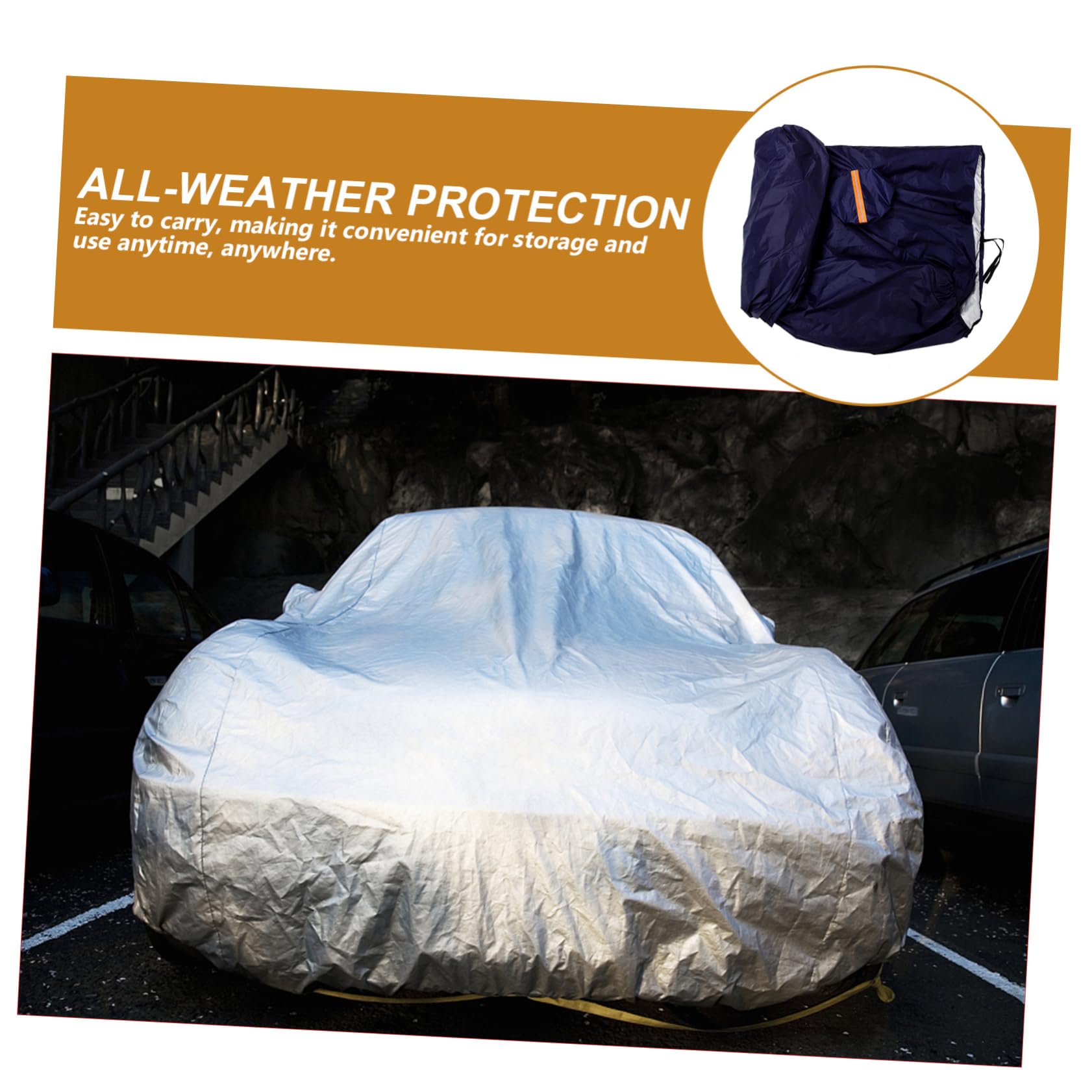 SOLUSTRE Weather Outdoor Car Cover XXXL Weather Resistant Protective Cover for Rain and Uv Windproof Straps — view 6