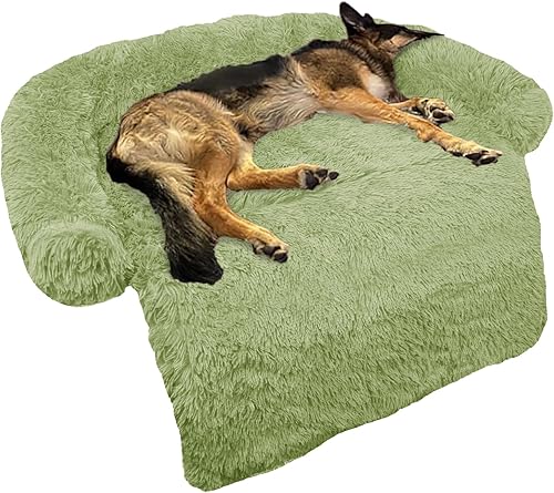 Miniatura 58 de Cama calmante para perro, tapete de felpa esponjosa para perros, protector de muebles con funda extraíble lavable para perros y gatos grandes,