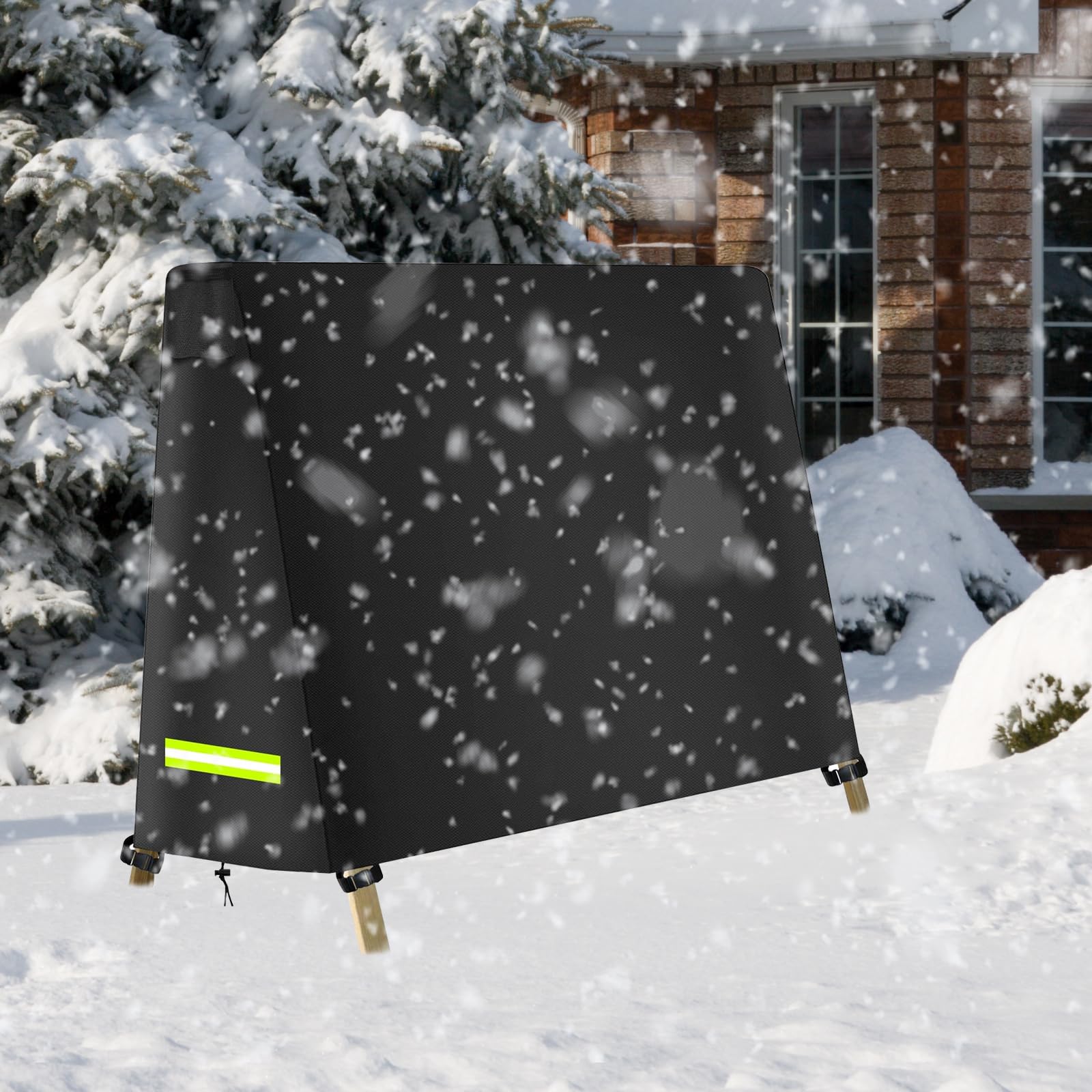 Funda Para Columpio Hollywood, Oxford 420D 200x139x200 cm Con Tiras Reflectantes Y Correas De Sujeción Resistente A Los Rayos UV Al Polvo Y Al Agua Para Columpios Con Estructura En Forma De A