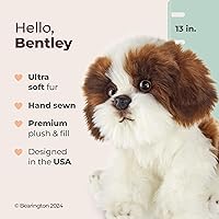 Vista 2 de Bearington Collection Shih Tzu Peluche de Animal - Cachorro de peluche Barkston Shih Tzu de 13 pulgadas, perros de peluche realistas suaves