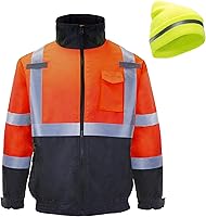 Vista 7 de JORESTECH Chaqueta y gorro de seguridad reflectante de alta visibilidad impermeable ANSI