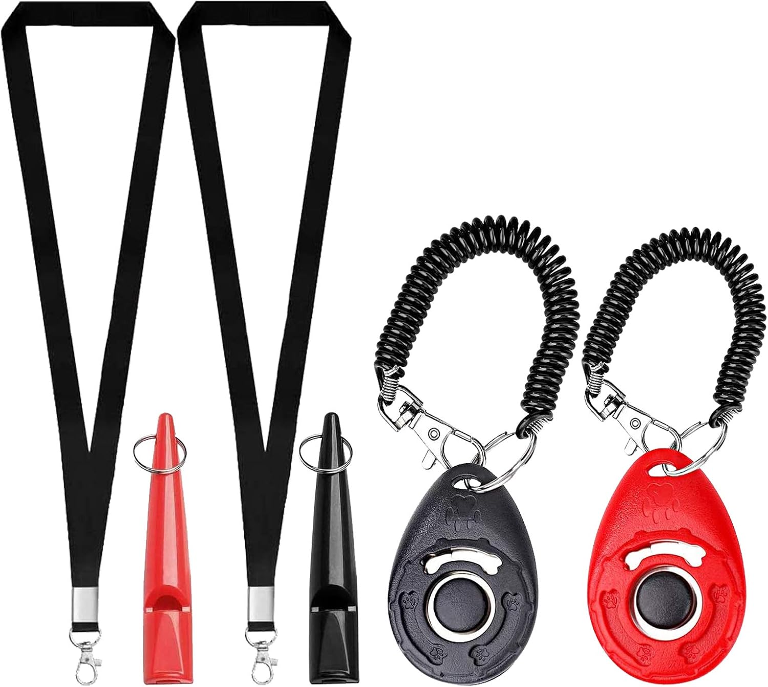 4PCS Dog Clicker and Whistle Set,Dog Training Whistles Puppy Training