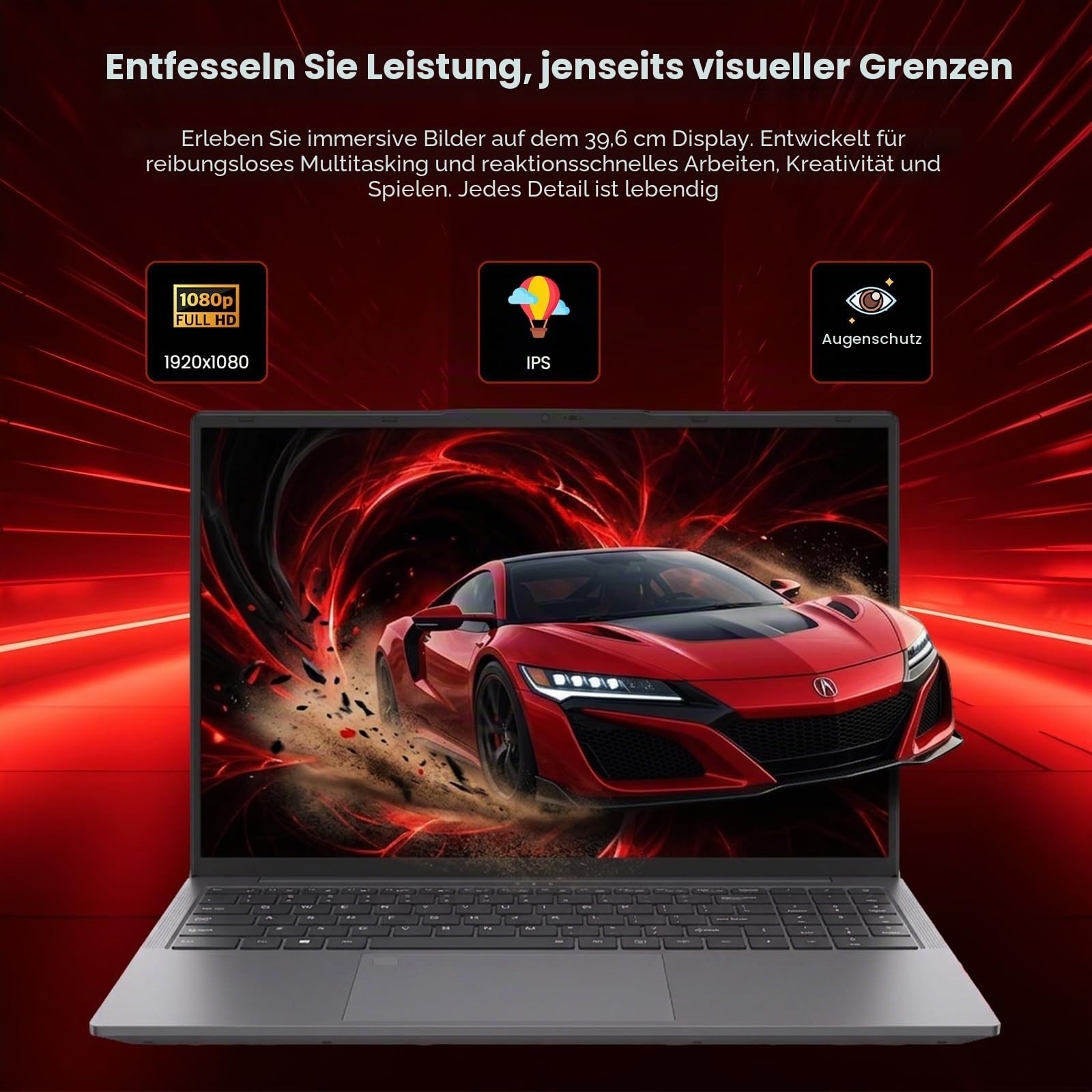 15,6 Zoll Laptop AMD Ryzen 5 3500U bis 3,7 GHz, 16GB RAM 1TB SSD, Full HD IPS, WiFi 6, Fingerabdrucksensor, Vollfunktion Type-C, Tastaturbeleuchtung, Notebook für Büro, Studium und Homeoffice