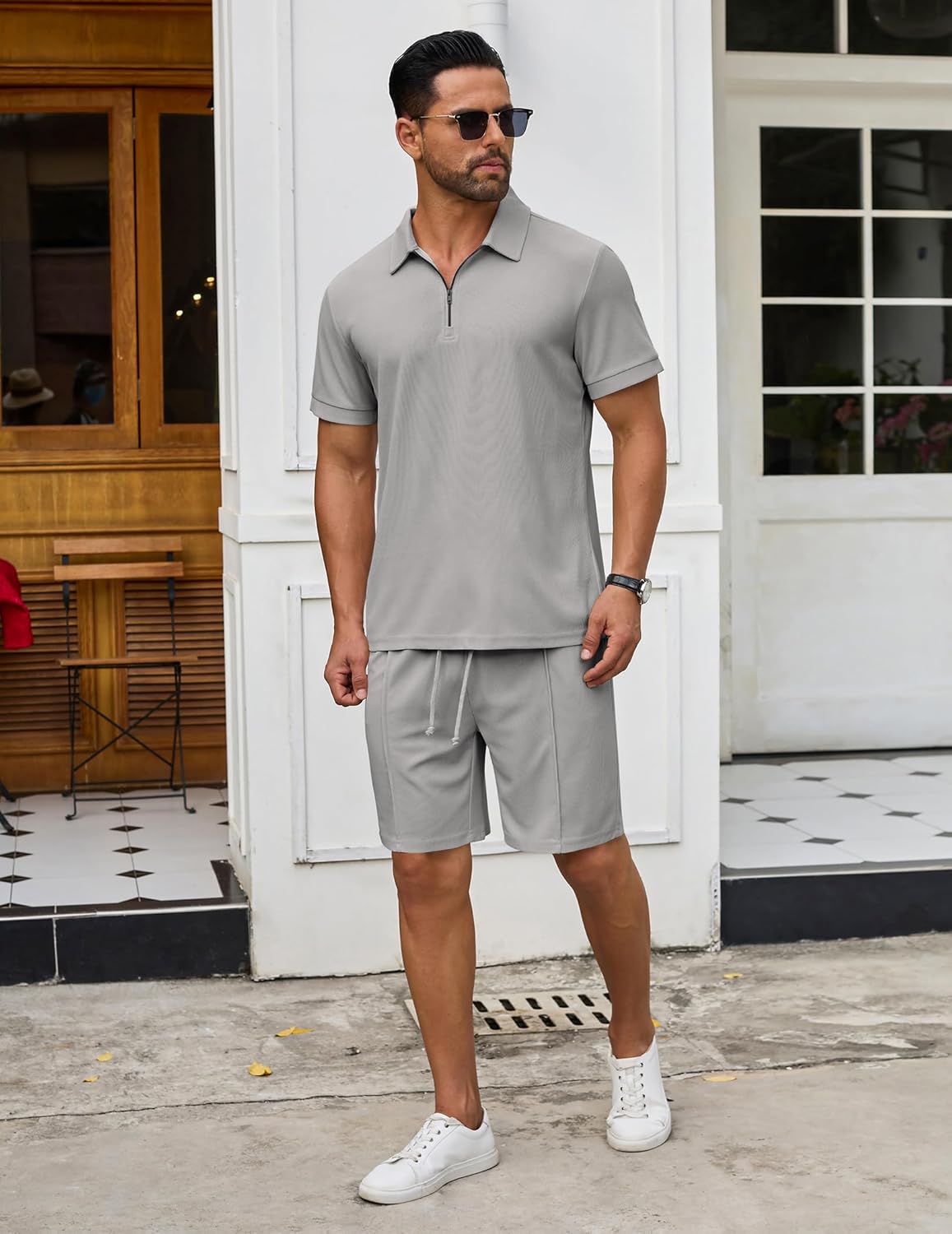 COOFANDY Men's Polo Shirt and Shorts Set 2 Piece Outfits Fashion Summer Casual Tracksuits - Image 7