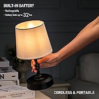 Vista 3 de O’Bright Seraph mini – Lámpara de mesa LED inalámbrica con atenuador (bronce aceitado)