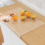 Conseil de coupe acrylique avec contre-lèvre 60% Plus gros & Durable -Sans BPA & Outil de cuisine sécuritaire pour la nourriture, parfait pour protéger les comptoirs & Facile à nettoyer Idéal pour la maison & Utilisation professionnelle