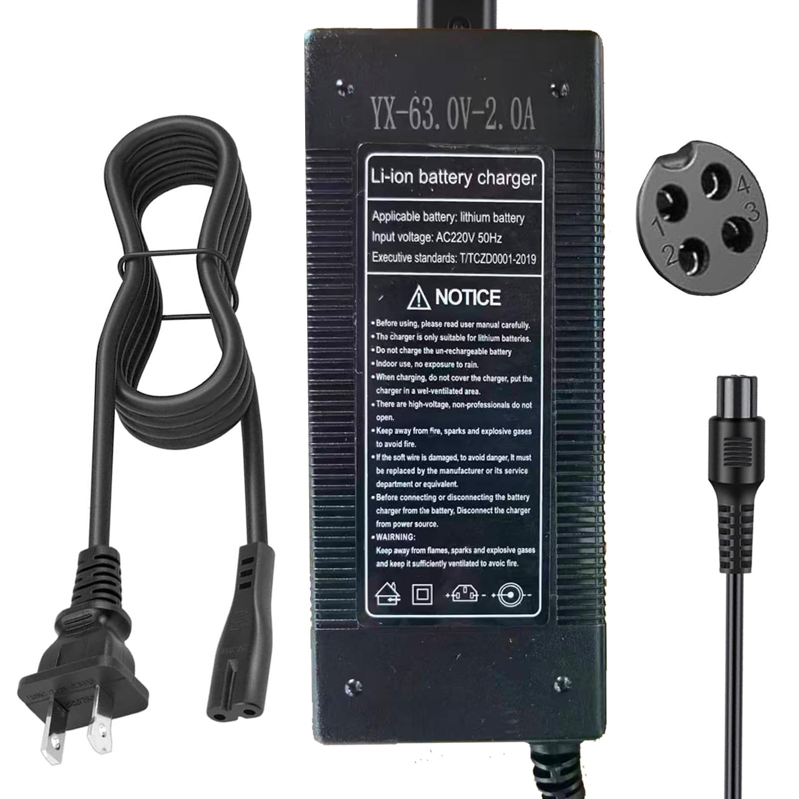 Amazon.com: 63V 4 Prong Charger for Ninebot S (Not for S-Plus