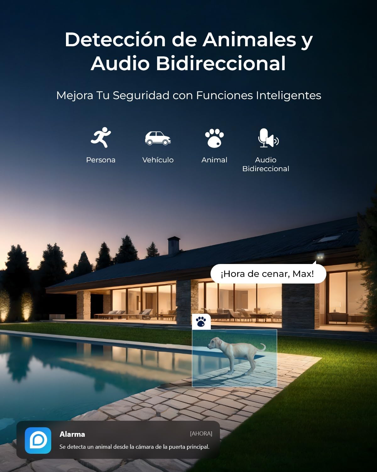 Reolink RLC-1240A, cámara de Seguridad PoE antivandalismo de 12MP, ángulo de visión 145°, visión Nocturna a Color, Audio bidireccional, detección Inteligente, Certificado IP67 | ángulo de visión 145°, visión Nocturna a Color, Audio bidireccional, detecció