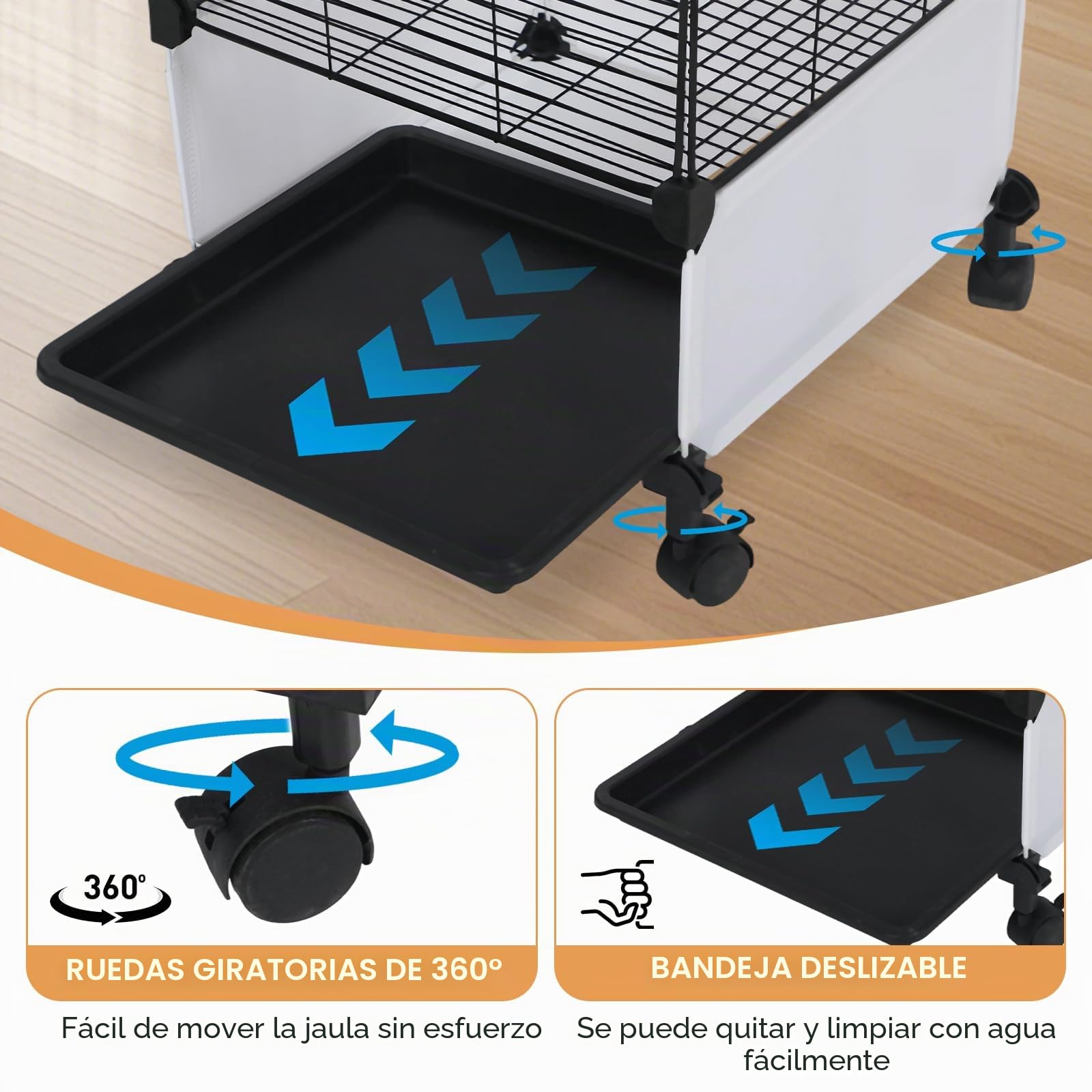 MSFE Jaula de Aves Grande, 130x37x37cm Jaula para Loros con ruedas, Jaula para Pájaros Voladera Interior con columpio, percha, para periquito, calopsitte, conure, pinzón, canario