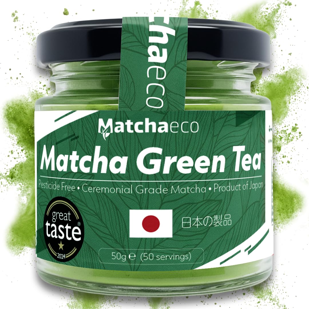 Matchaeco Japanese Matcha Green Tea Powder 50g | Premium Ceremonial Grade, Stone-Ground Matcha from Japan | Matcha for Lattes, Smoothies & Tea | Pesticide-Free, Vegan | Recyclable Jar