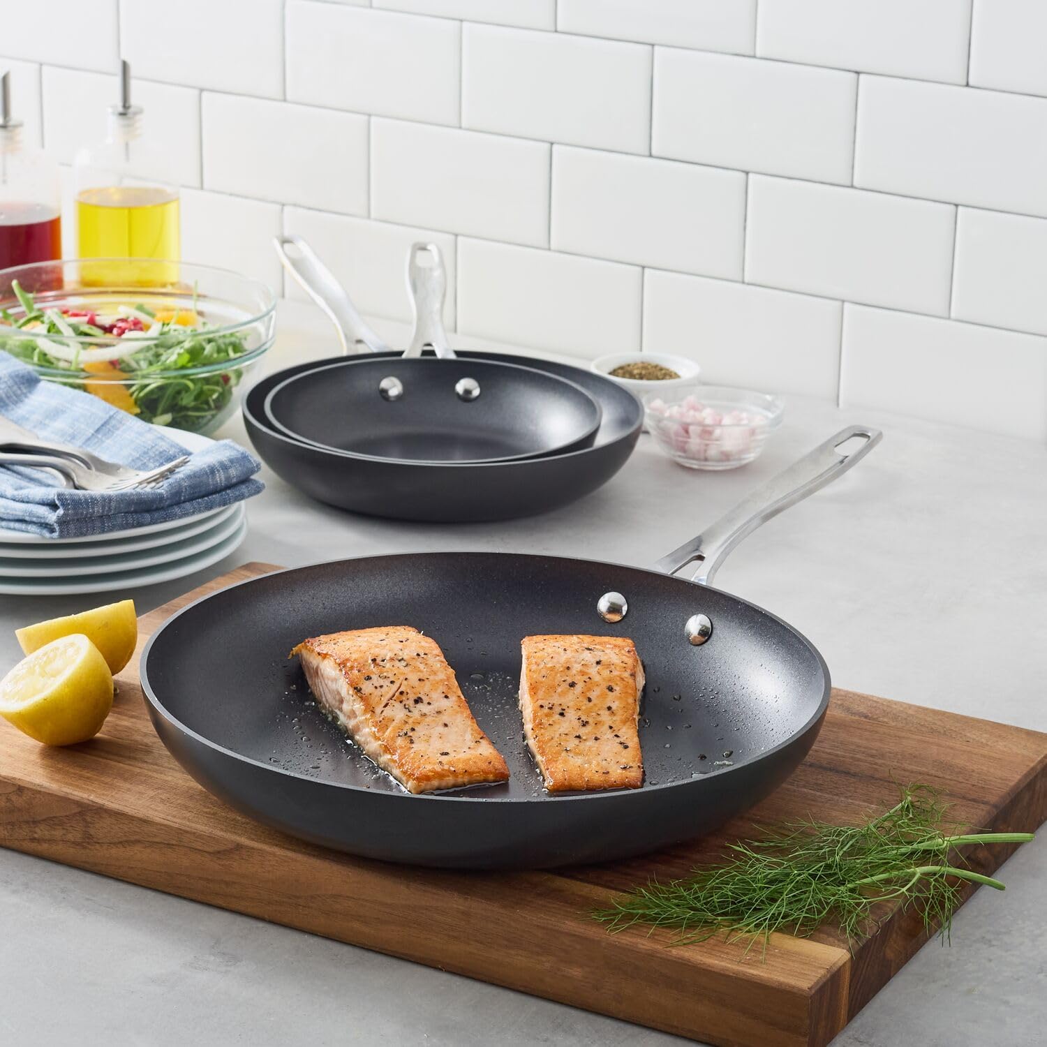 Sur La Table Signature Hard Anodized Nonstick Skillet, Black