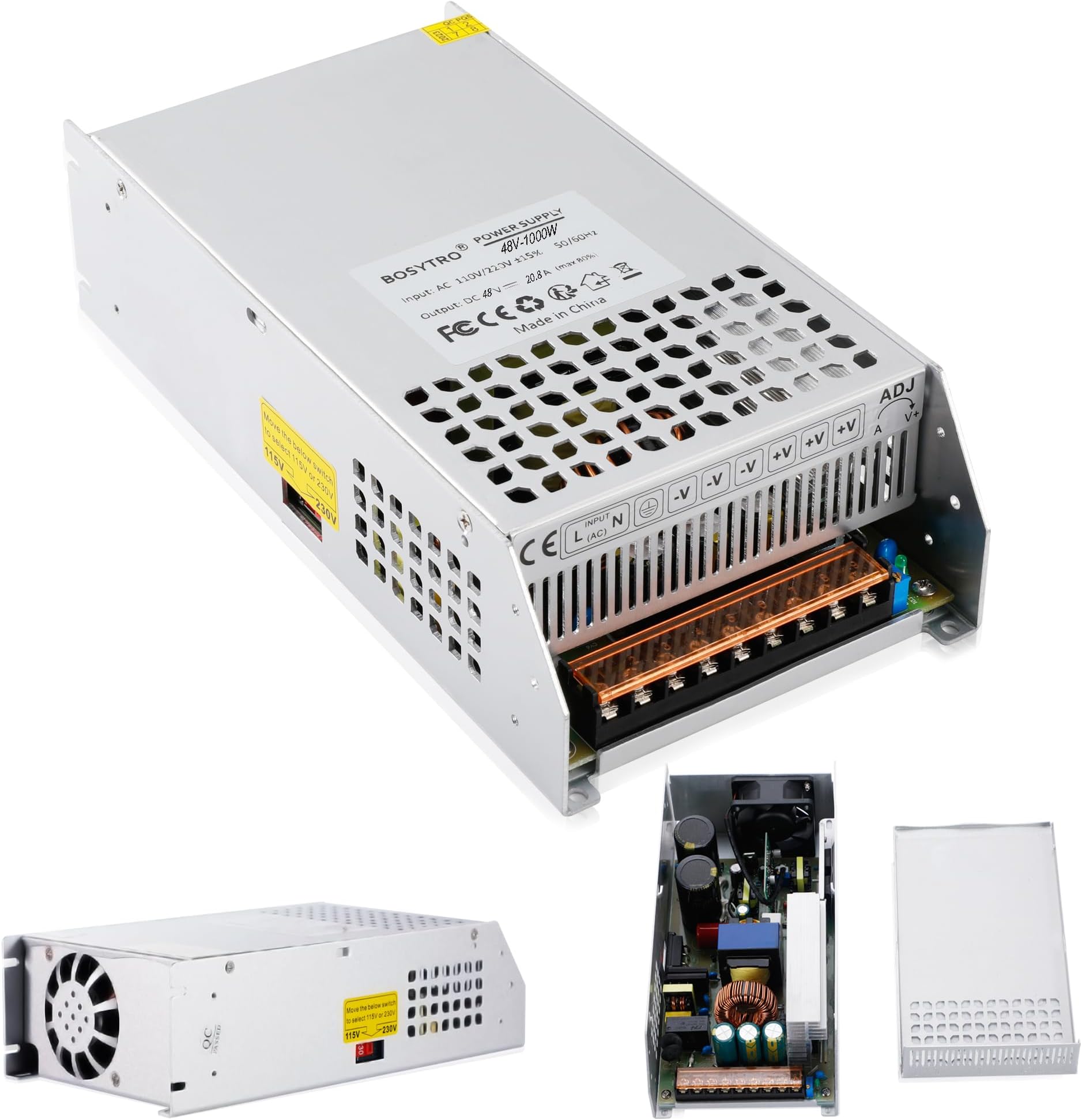 DC 48V 20.8A 1000W Switching Power Supply SMPS AC 110V / 220V-DC 48V Transformer Adapter, for Advertising Signs,CNC,DC Motor, Medical Equipment, Computer Project of Industrial Power Supplies