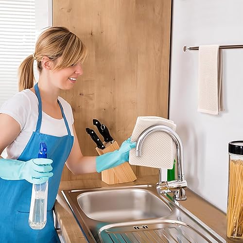 Miniatura 326 de Kitinjoy - Paños de cocina 100% algodón, paquete de 6 paños de cocina ultra suaves y absorbentes para secar platos, toallas de cocina de secado