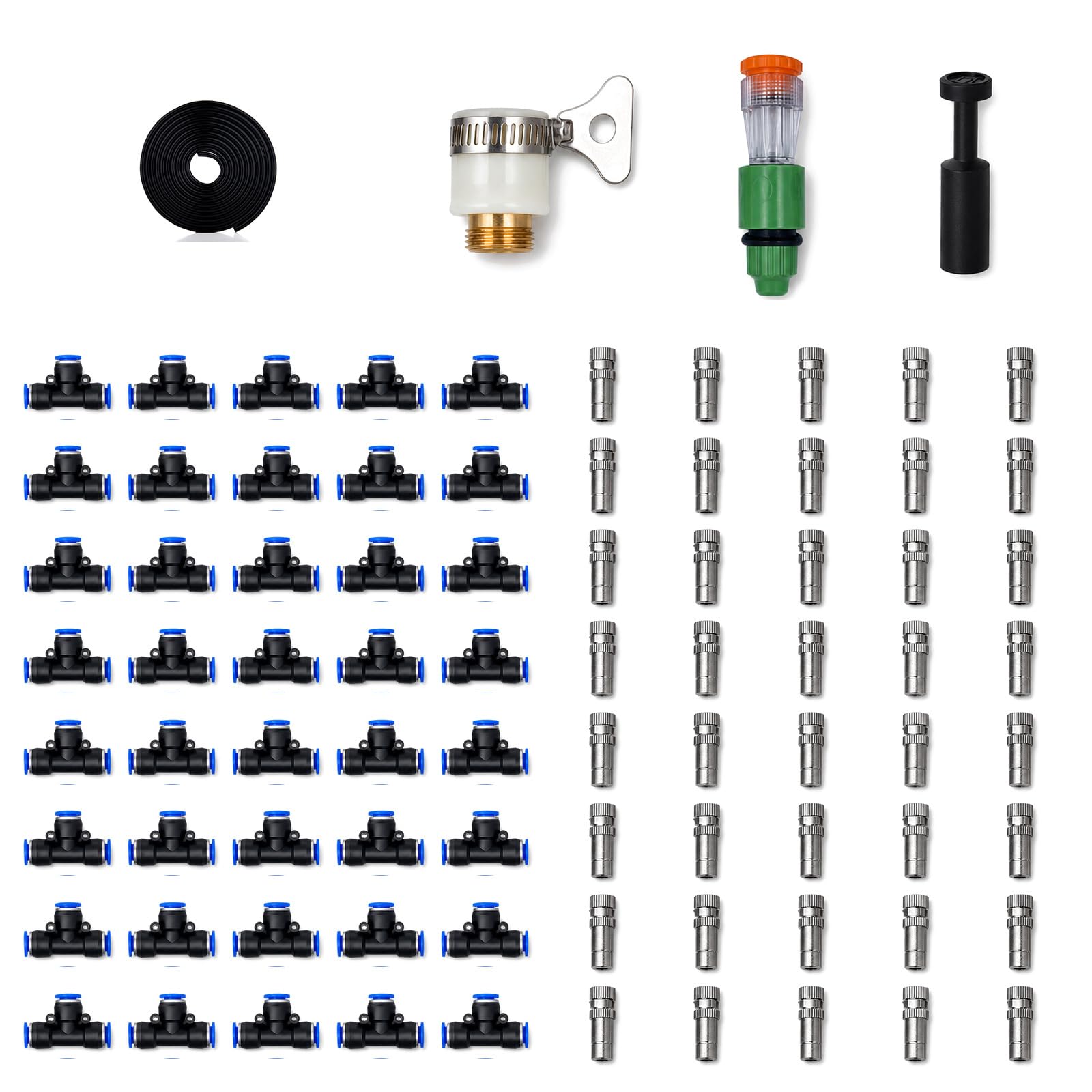 Impianto Irrigazione Giardino,Nebulizzatore per Terrazza Esterno,Kit Irrigazione Goccia Giardino,Leak-Proof And Rust-Proof,Suitable for Patios And Potted Plants