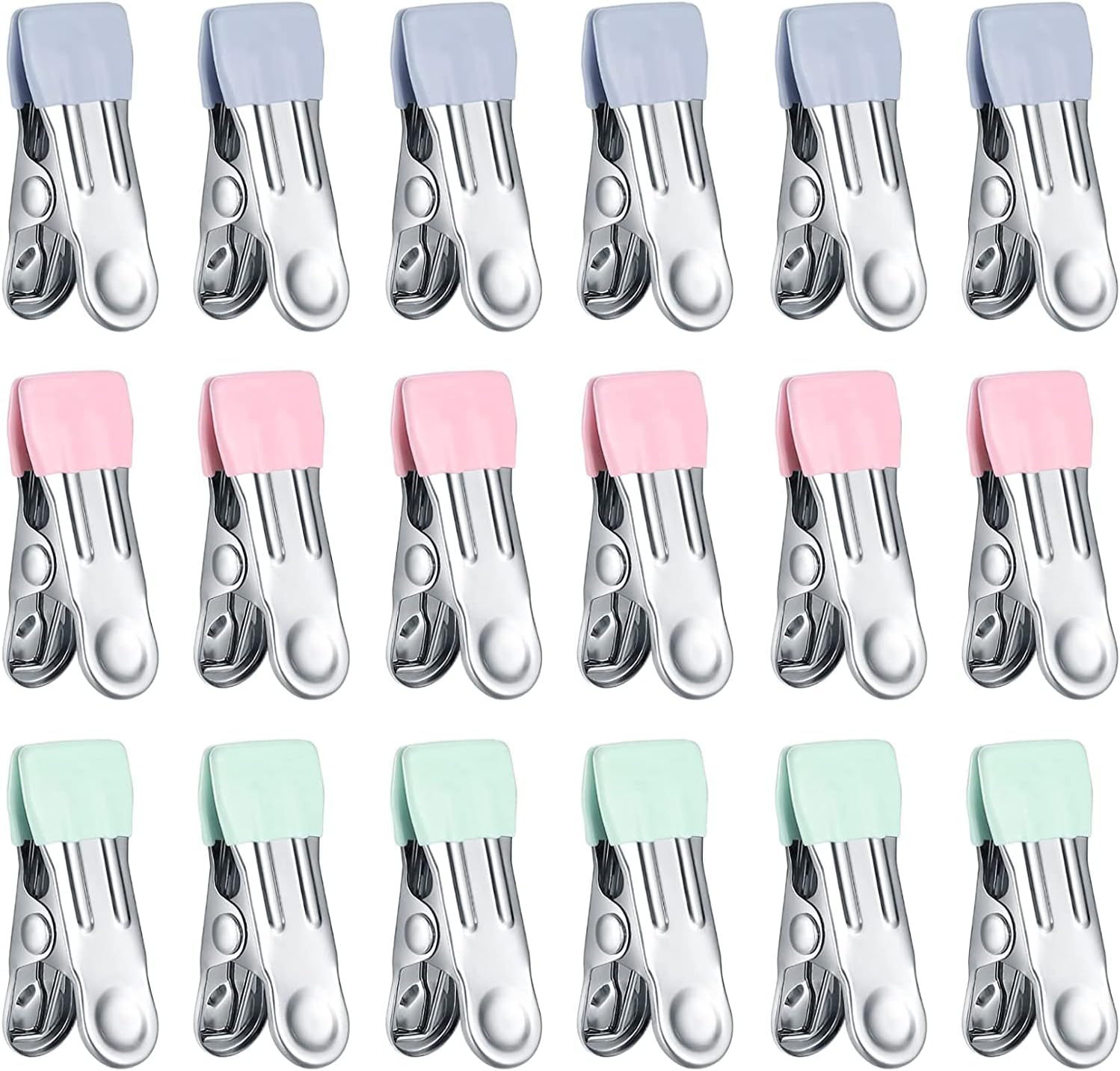 Stainless Steel Clothes Pegs, 30Pcs Multifunctional Non-Slip Metal Laundry Pegs Clothes Pins Clips, Towel Clips, No Mark Washing Pegs, for Sock, Shoes, Towel, Food Sealing, Photos