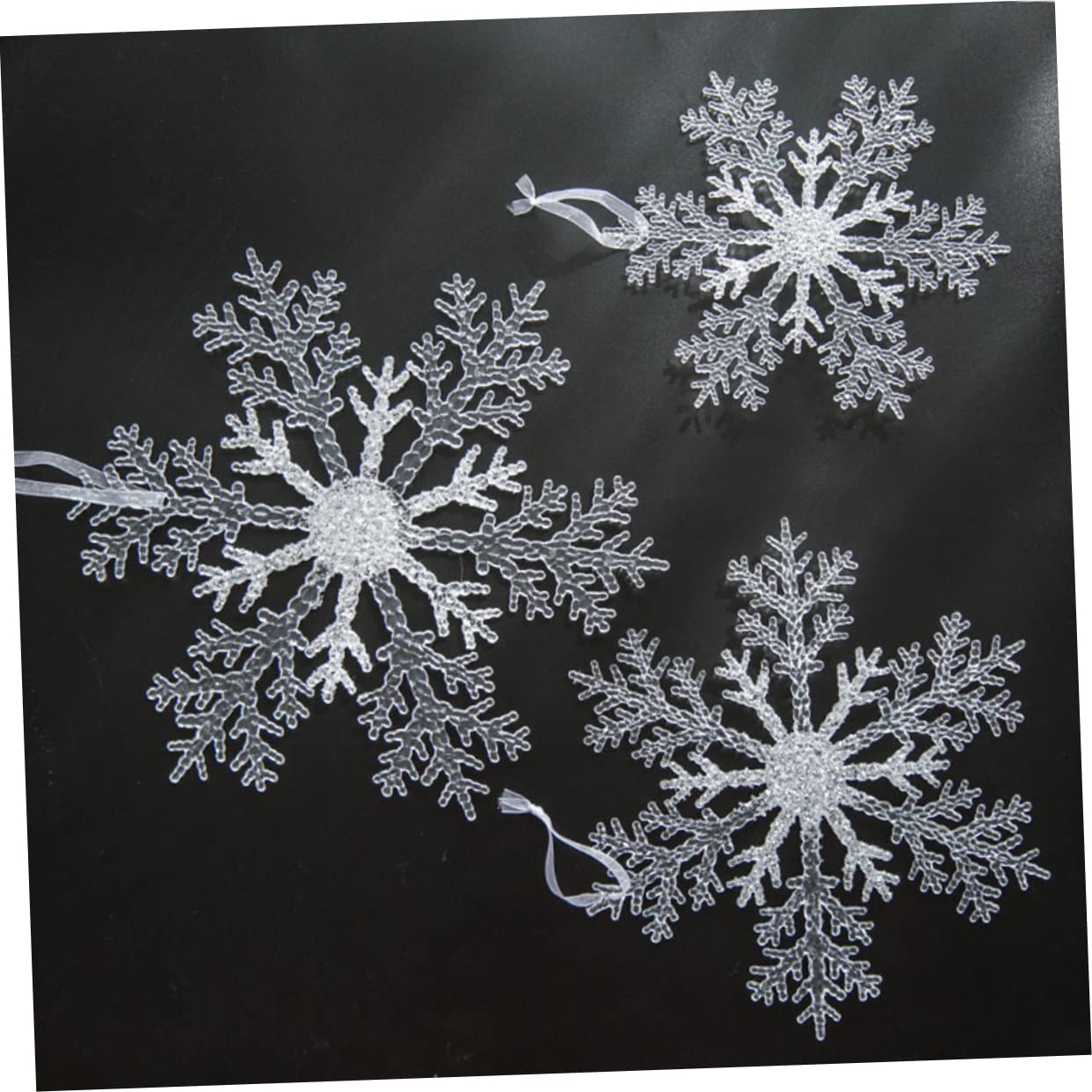 IMIKEYA 3St Weihnachtsbaum hängen Weihnachtsbaum-Anhänger Weiße Schneeflocken-Baumspitze weihnachtsdeko Weihnachts Party Christbaumschmuck Weihnachtsanhänger Anhänger für Weihnachten