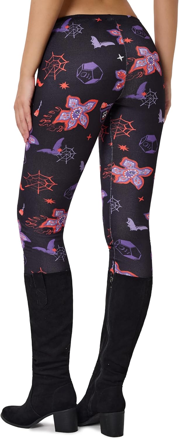 sissycos Women's 80s Leggings Neon Artistic Splash Printed Buttery Soft Stretchy Pants - Image 4