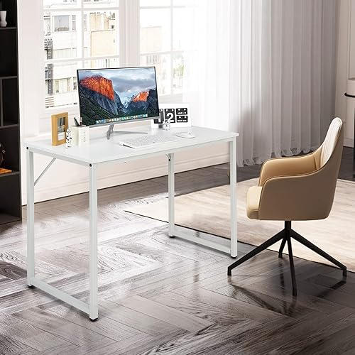 Miniatura 18 de COSTWAY Escritorio para computadora de oficina en casa, escritorio de estudio moderno y simple de 40 pulgadas, escritorio de estudio de escritura