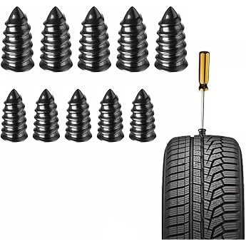 SZSL Tire Repair Rubber Nails, Tire Repair Kit, Puncture Repair Kit, Quick Patch, Storage Box, For Truck, Car, Punk, 5 of each model