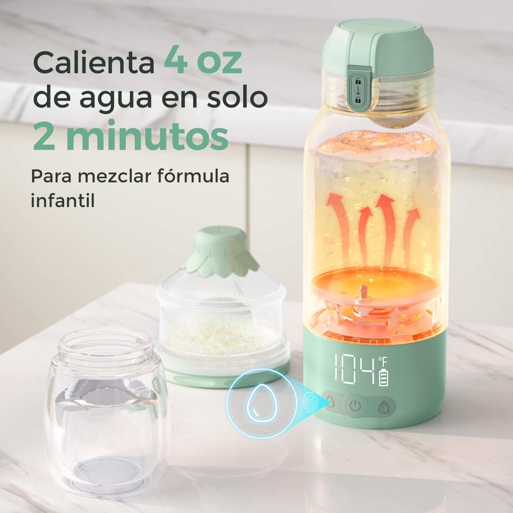 Momcozy MW05 Calienta Biberones Portátil 500 ml 24 Usos por Carga | TÜV-CE