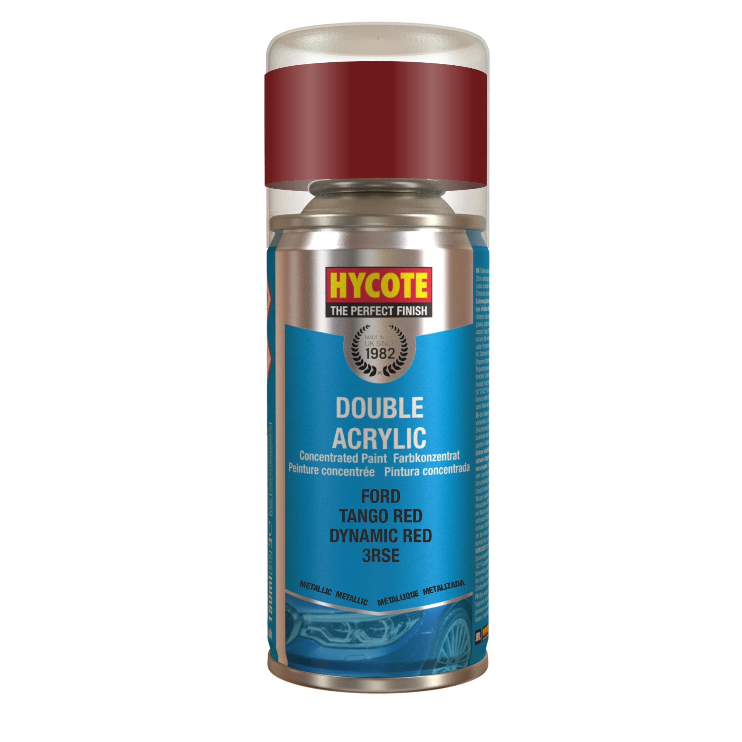 Hycote Double Acrylic Aerosol Car Spray Paint, Ford - Tango Red, 150 ml