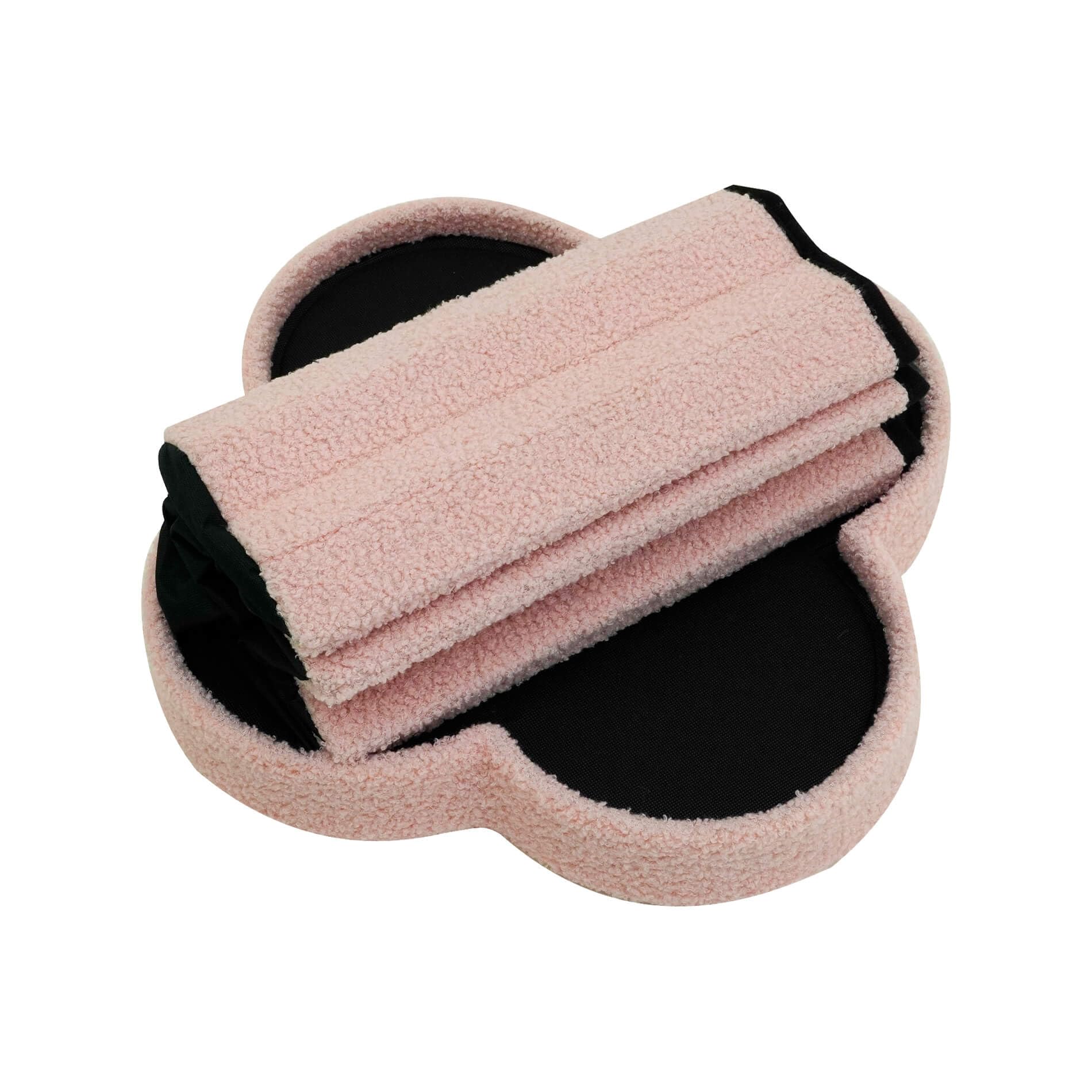 Rebecca Mobili Aufbewahrung Pouf für Kinderzimmer, Faltbarer Pouf, Rosa, Polyesterstoff MDF, Gepolstert, mit Deckel, für Spielzeug Notizbücher - Maße HxBxT: 40 x 40 x 40 cm - Art. RE7064