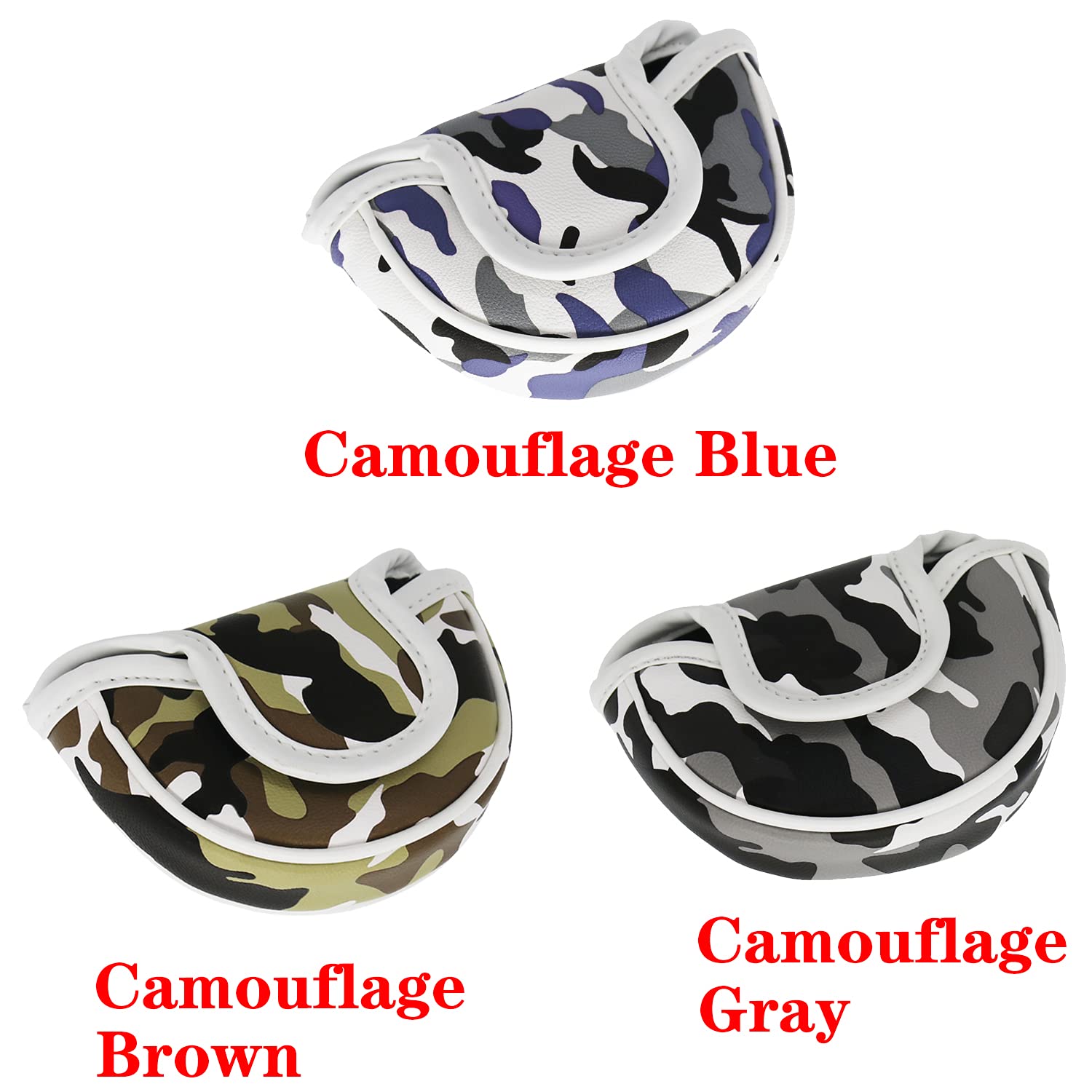 HISTAR Golf Small Mallet Putter Cover with Magnetic Closure for Scotty Cameron (Camouflage Gray)