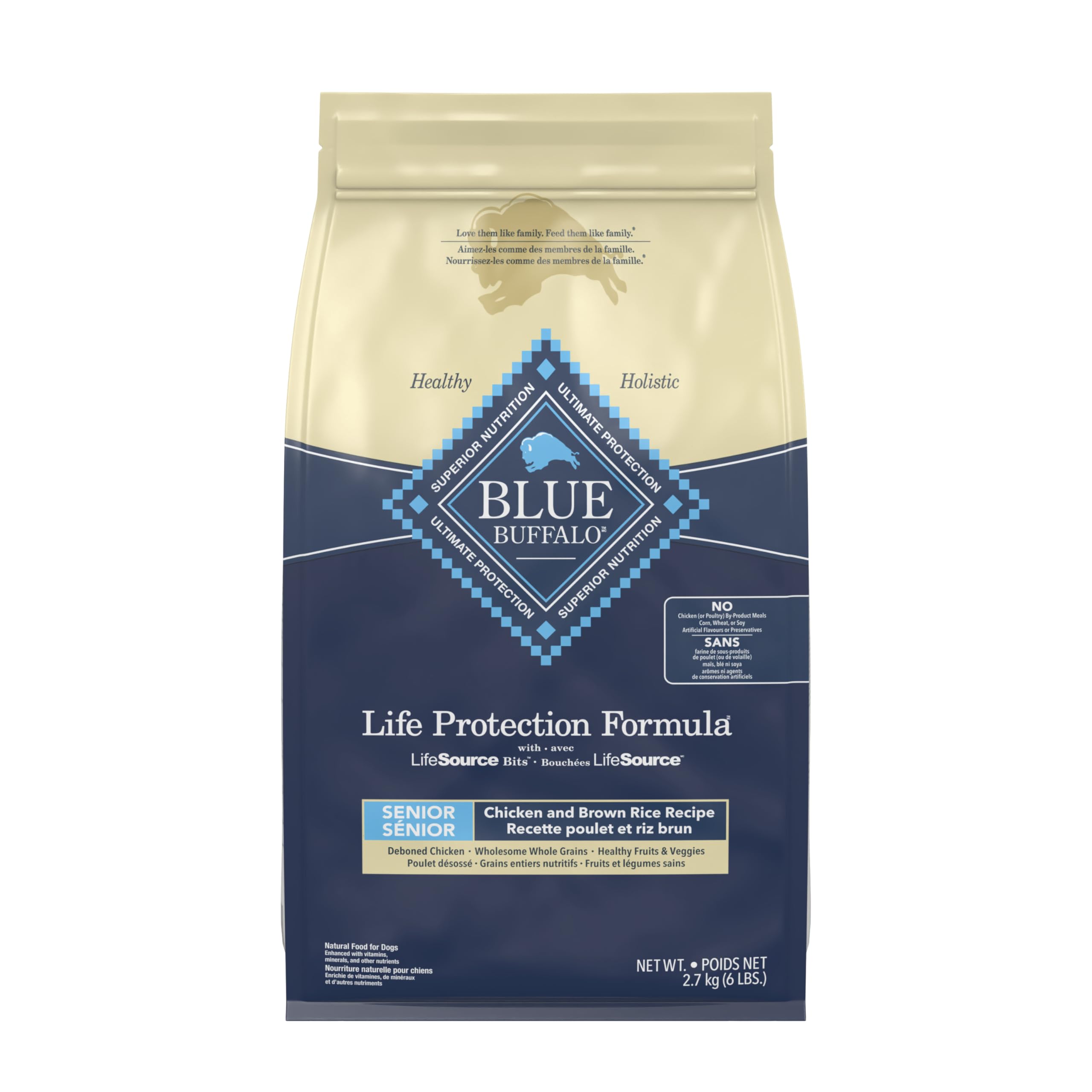 Blue Buffalo Life Protection Formula Natural Dry Dog Food Senior Chicken, 2.7kg