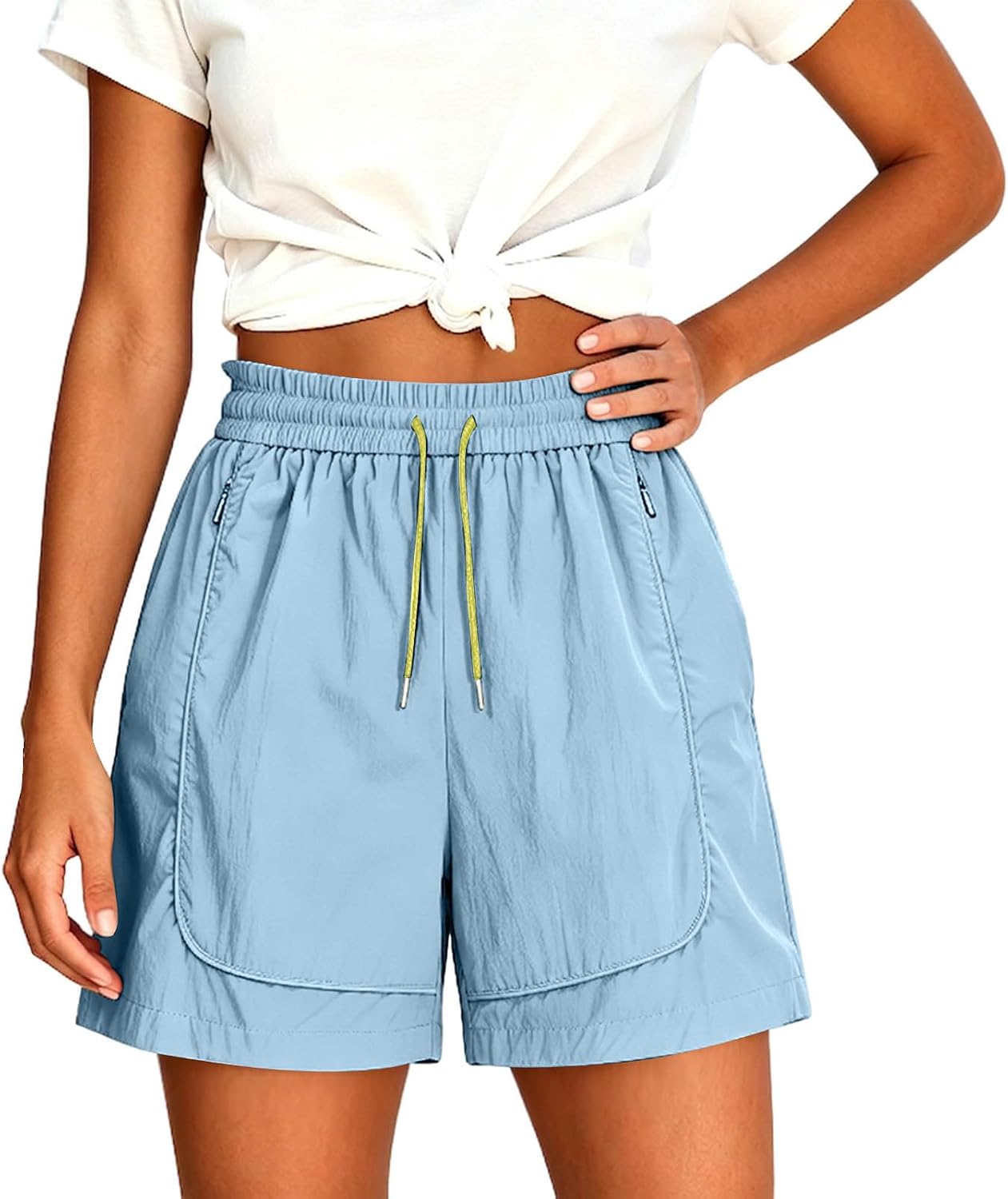 Athletic Shorts for Women Workout Casual High Waisted Quick Dry Shorts Comfy Running Gym Summer Drawstring Outfits