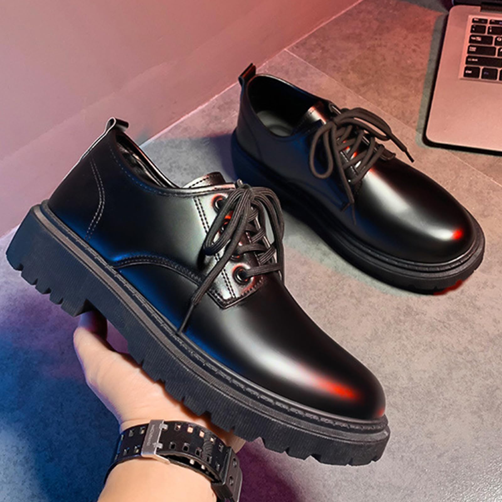 Scarpe Eleganti da Uomo Scarpe Formali | con Punta Arrotondata, Casual, in Pelle, con Lacci, Oxford, matrimonio
