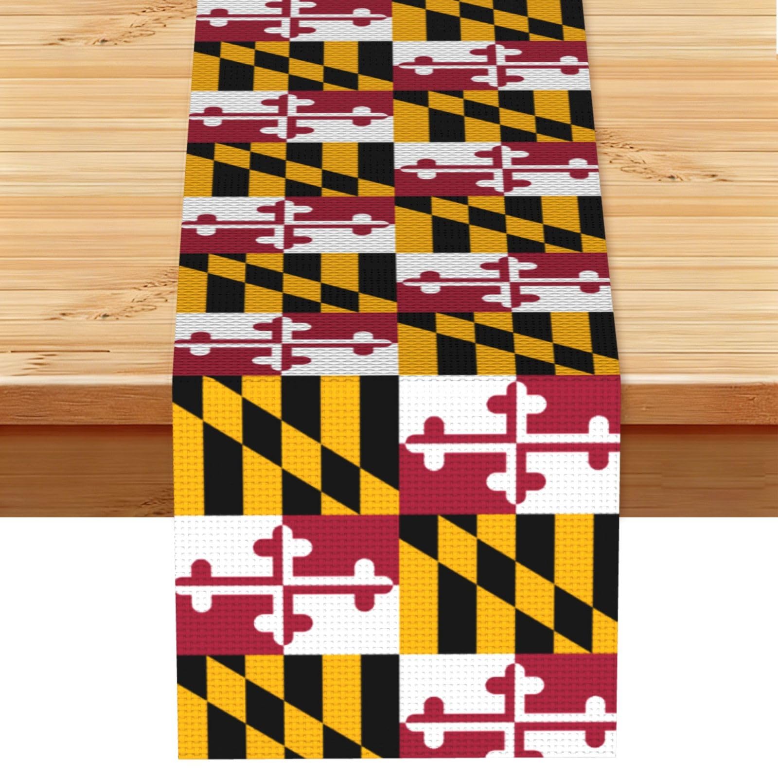 Maryland State Flag Table Runner 13x72 Inch Dining Decor